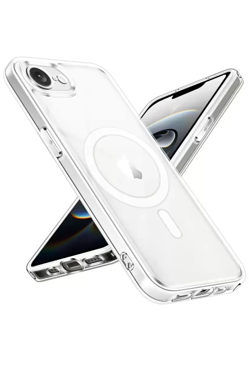 Newface Apple İphone 16e Kılıf Magneticsafe Şeffaf Silikon - Şeffaf