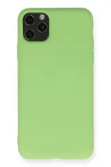 Newface İphone 11 Pro Max Kılıf Nano İçi Kadife Silikon - Yeşil