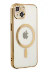 Newface İphone 14 Plus Kılıf Magneticsafe Lazer Silikon - Gold