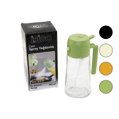 2in1 Spreyli Akıtmalı Cam Yağdanlık 450ml Kilitli Kapaklı Sürahi Modeli