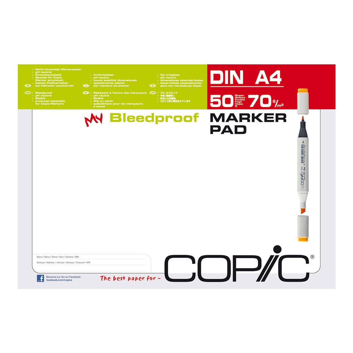 Marker Pad - A4 - 70gr - 50yp