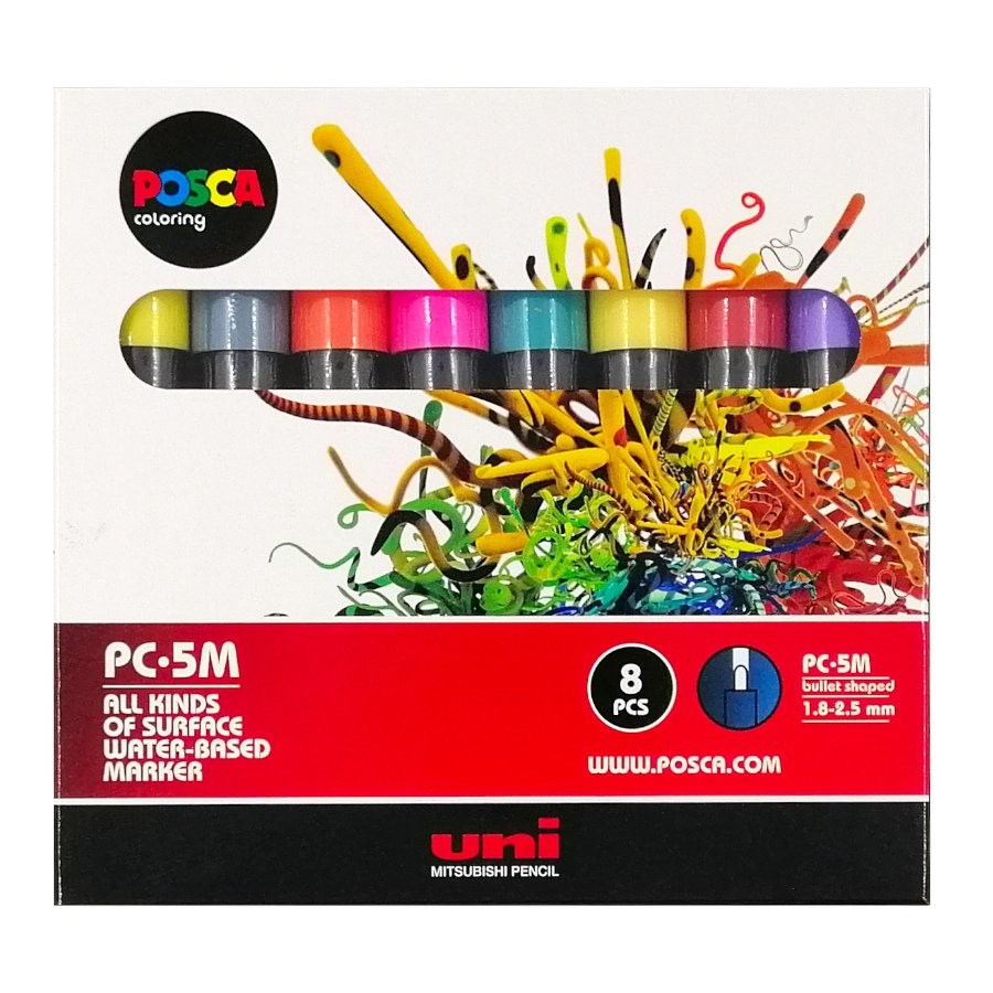 PC-5M Boyama Markörü Seti 1.8-2.5mm 8'li Çiçek Renkler