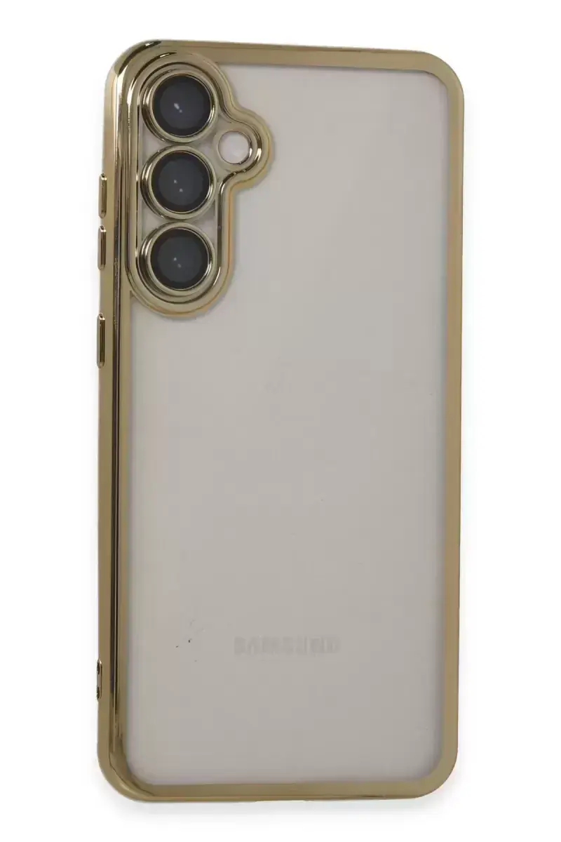 Newface Samsung Galaxy S23 Fe Kılıf Razer Lensli Silikon - Gold