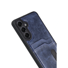 Samsung Galaxy A17 5g Sara Kartvizitli Deri Kılıf - Lacivert