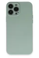 Newface İphone 13 Pro Max Kılıf Nano İçi Kadife Silikon - Su Yeşili