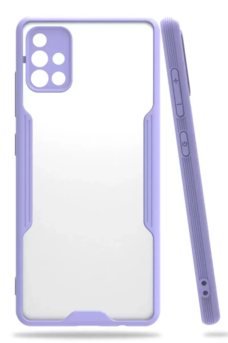 Newface Samsung Galaxy A71 Kılıf Platin Silikon - Lila
