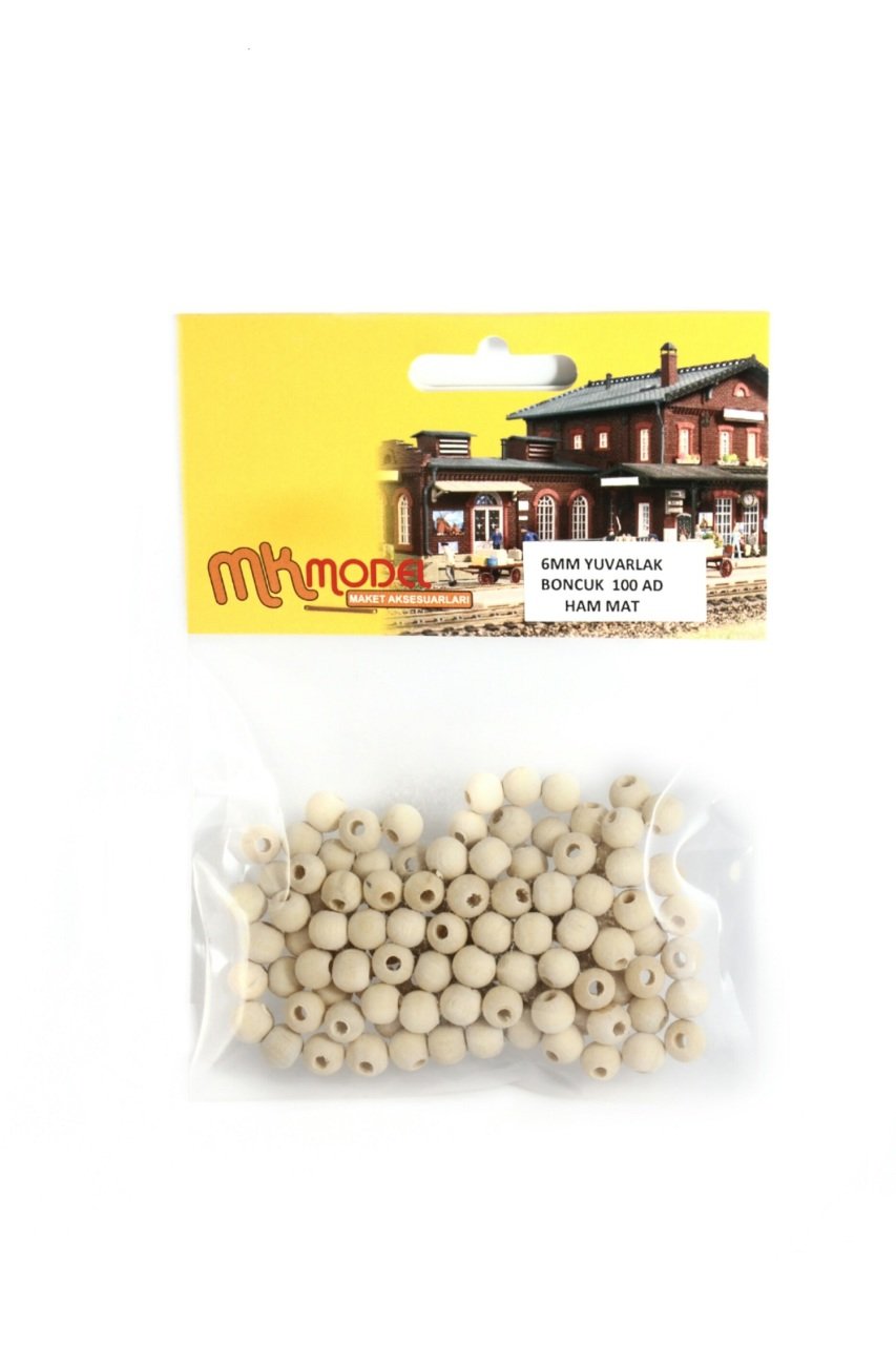 Yuvarlak Mat Ahşap Boncuk 6mm 100 Adet