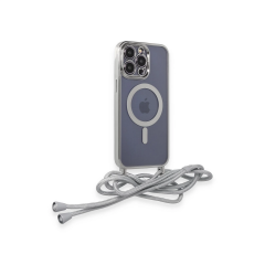 İphone 13 Pro Max Kılıf Divo Lazer Askılı Magsafe Kapak - Gümüş
