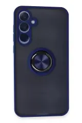 Newface Samsung Galaxy A15 4g Kılıf Montreal Yüzüklü Silikon Kapak - Lacivert