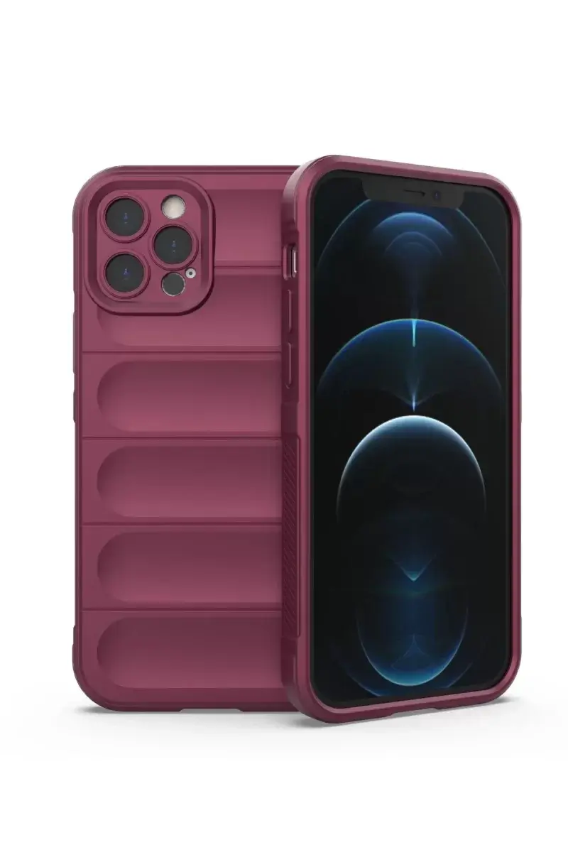 Newface İphone 12 Pro Kılıf Optimum Silikon - Bordo