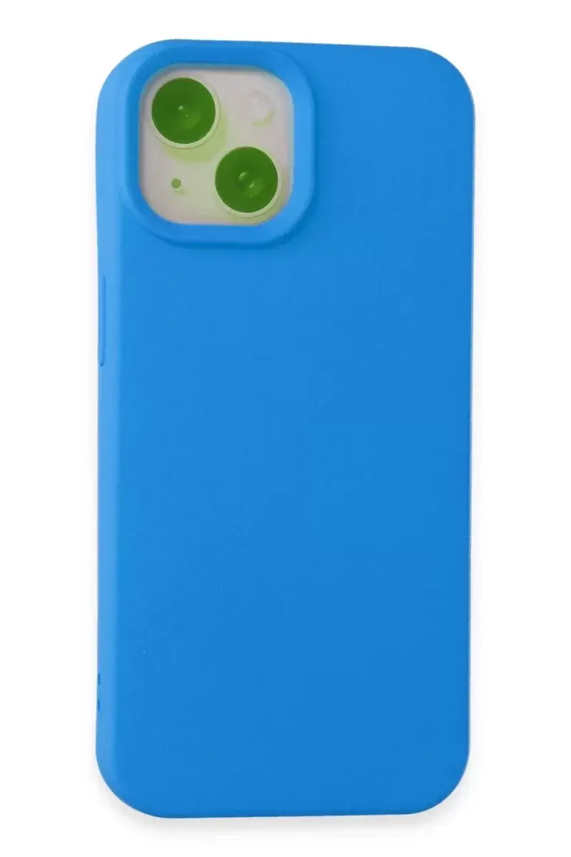 Newface İphone 15 Kılıf Nano İçi Kadife Silikon - Mavi