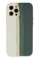 Newface İphone 12 Pro Kılıf Ebruli Lansman Silikon - Beyaz-gri