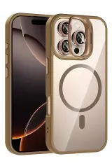 Joko Apple İphone 16 Pro Remim Lensli Magsafe Standlı Kapak - Kahverengi