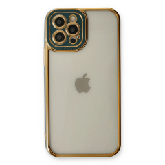 İphone 12 Pro Kılıf Liva Lens Silikon - Yeşil