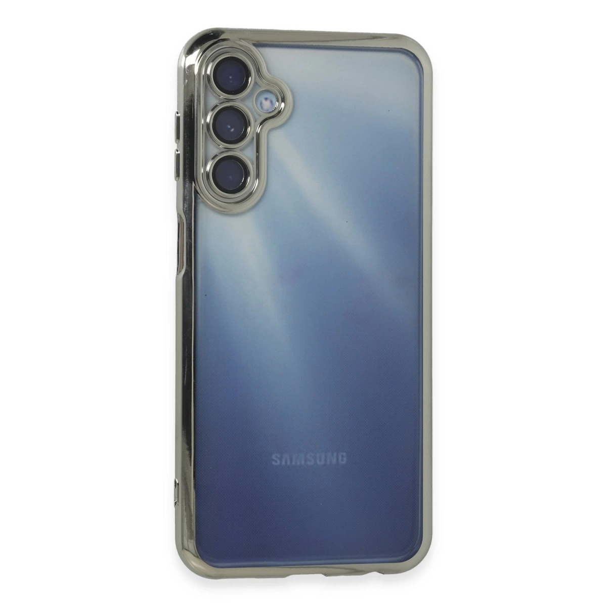 Samsung Galaxy A15 4g Kılıf Razer Lensli Silikon - Gümüş