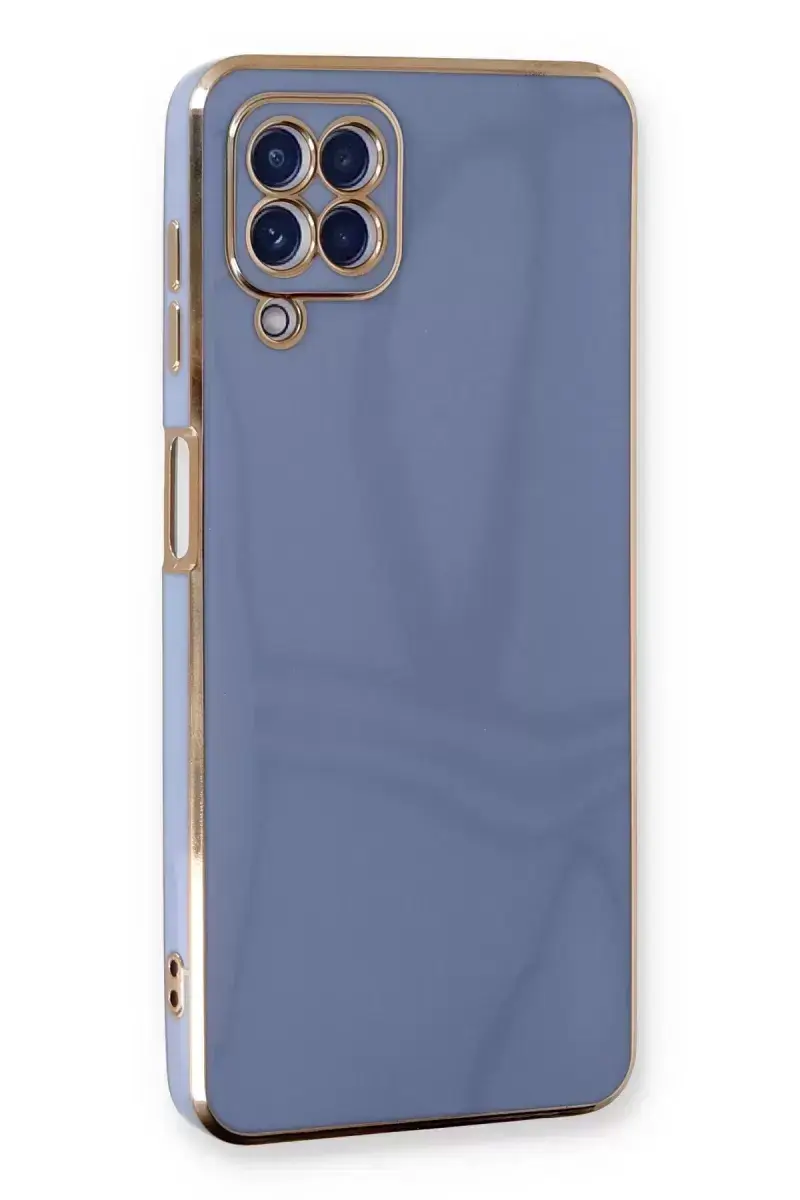 Newface Samsung Galaxy A22 Kılıf Volet Silikon - Mavi