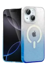 Newface Apple İphone 15 Plus Pummel Shiny Magsafe Kapak - Mavi