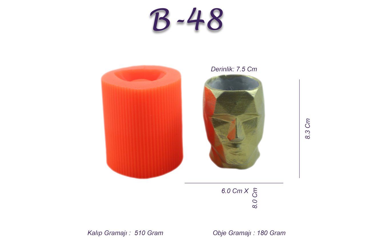 Beton Saksı Silikon Kalıp N:B48