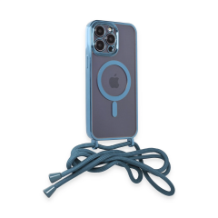 İphone 13 Pro Max Kılıf Divo Lazer Askılı Magsafe Kapak - Sierra Blue