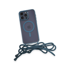 İphone 13 Pro Max Kılıf Divo Lazer Askılı Magsafe Kapak - Sierra Blue