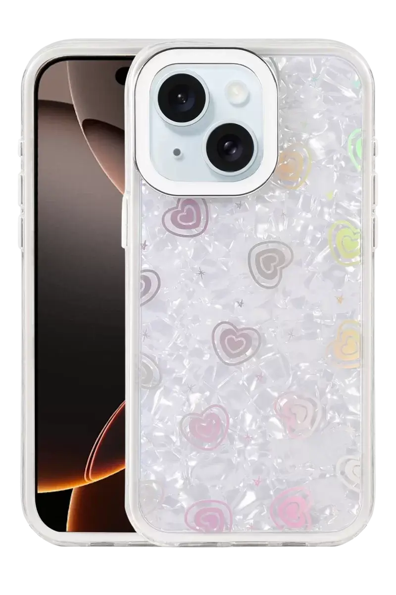 Newface Apple İphone 14 Lumi Desenli Kapak - Beyaz