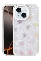 Newface Apple İphone 14 Lumi Desenli Kapak - Beyaz