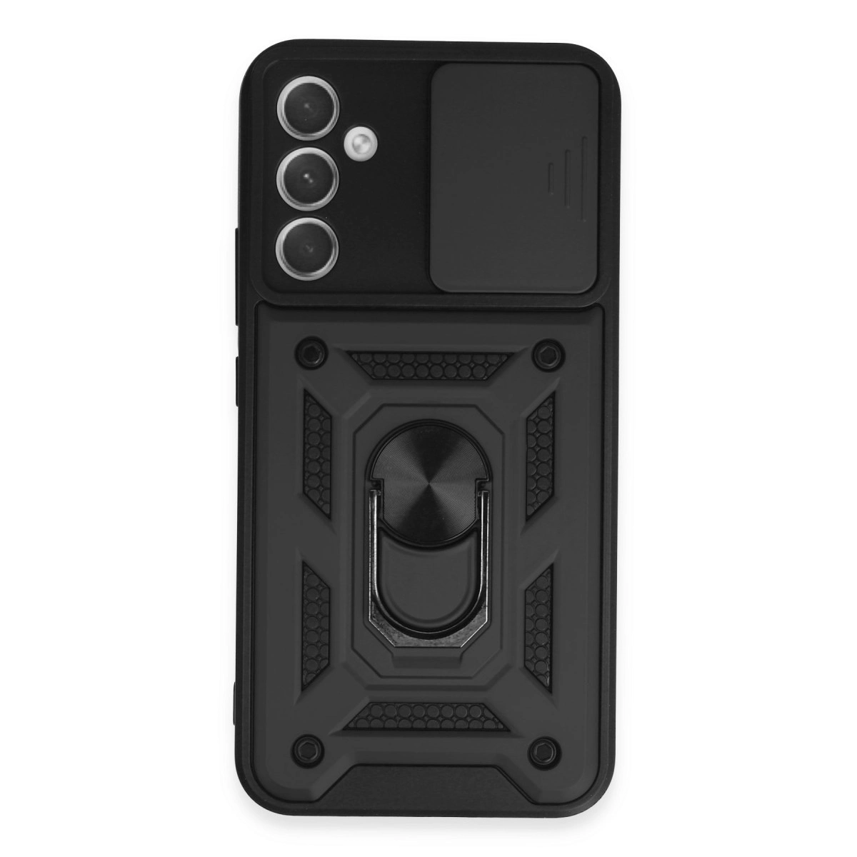 Samsung Galaxy A34 5g Kılıf Pars Lens Yüzüklü Silikon - Siyah