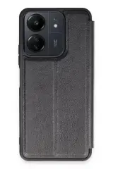 Newface Xiaomi Redmi 13c Kılıf Flip Cover - Siyah
