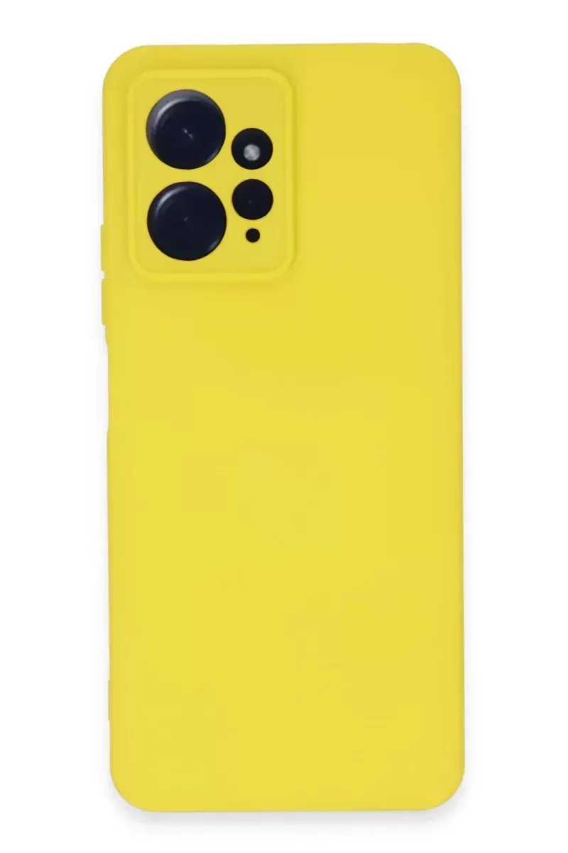 Newface Xiaomi Redmi Note 12 4g Kılıf Nano İçi Kadife Silikon - Sarı