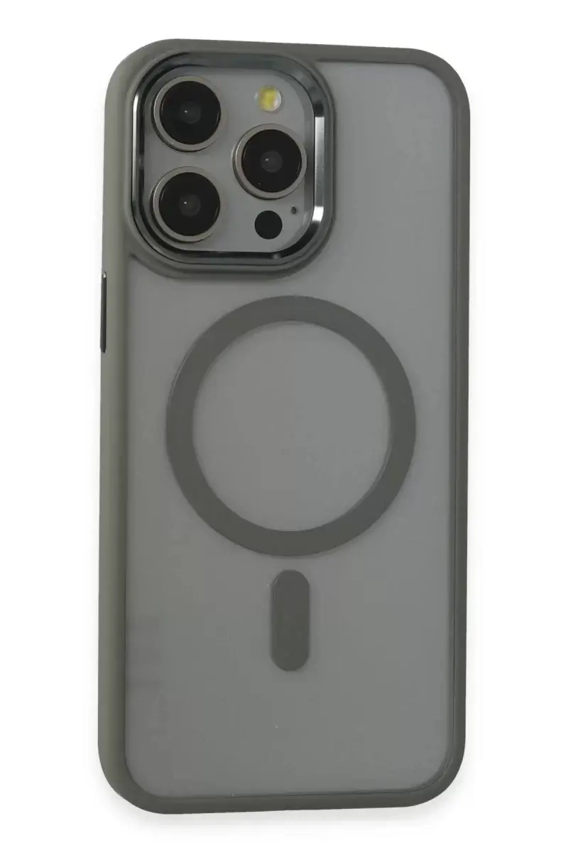 Newface İphone 15 Pro Max Kılıf Room Magneticsafe Silikon - Gri