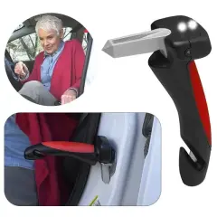 Sunup Sn-26713 Araç İniş Destek Kolu Cam Kırıcı Fener Emniyet Kemeri Kesici Çok Fonksiyonlu