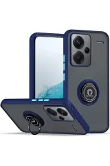 Newface Xiaomi Redmi Note 13 Pro Plus Kılıf Montreal Yüzüklü Silikon Kapak - Lacivert