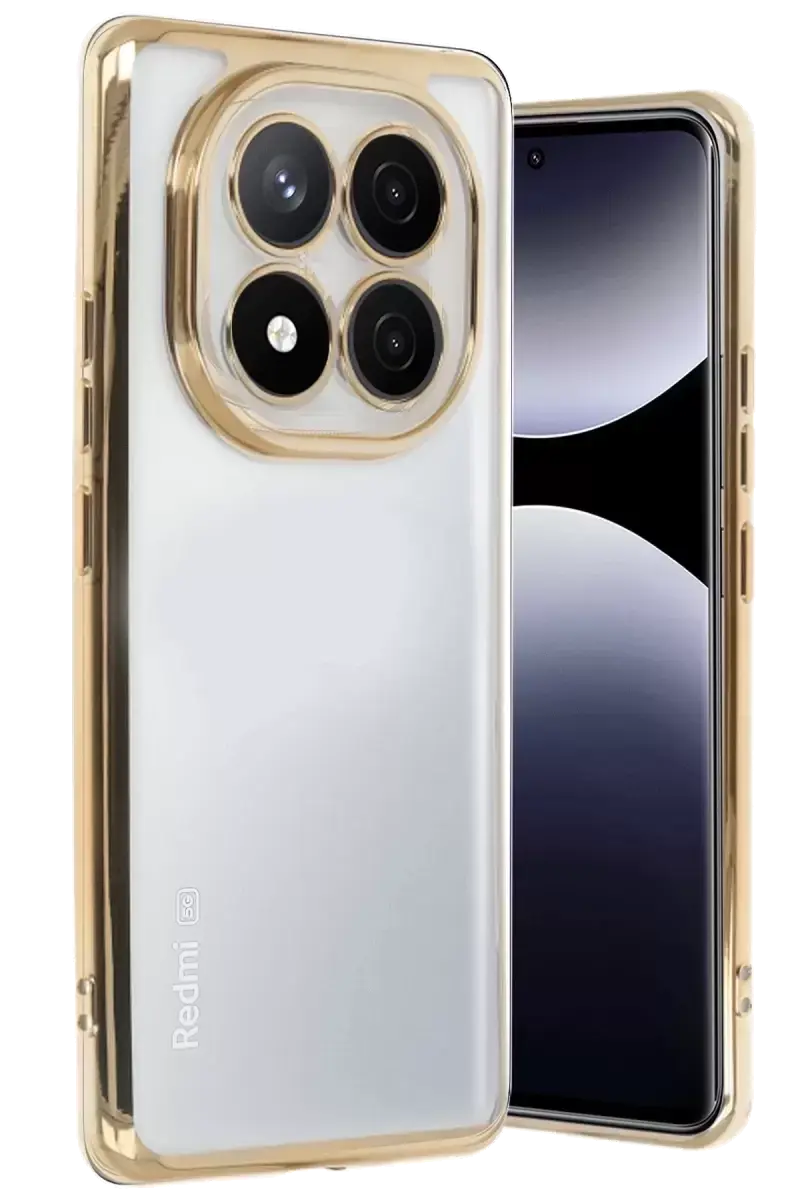 Newface Xiaomi Redmi Note 14 Pro 5g Kılıf Razer Lensli Silikon - Gold