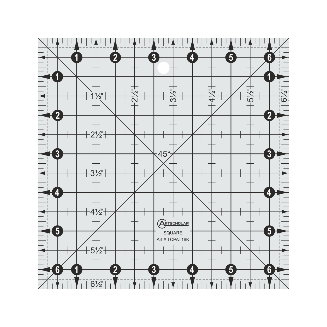 Akrilik Patchwork Quilting Cetvel 6,5x6,5inç N:Tcpat16k