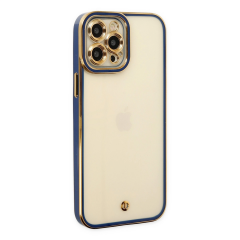 İphone 12 Pro Kılıf Liva Lens Silikon - Mavi