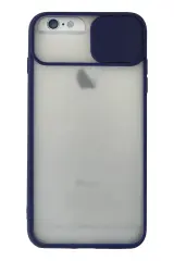 Newface İphone 6 Plus Kılıf Palm Buzlu Kamera Sürgülü Silikon - Lacivert