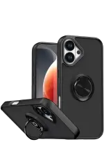 Newface Apple İphone 17 Montreal Yüzüklü Silikon Kapak - Siyah