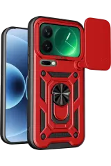Newface Xiaomi Mi 17 Pro Pars Lens Yüzüklü Silikon - Kırmızı