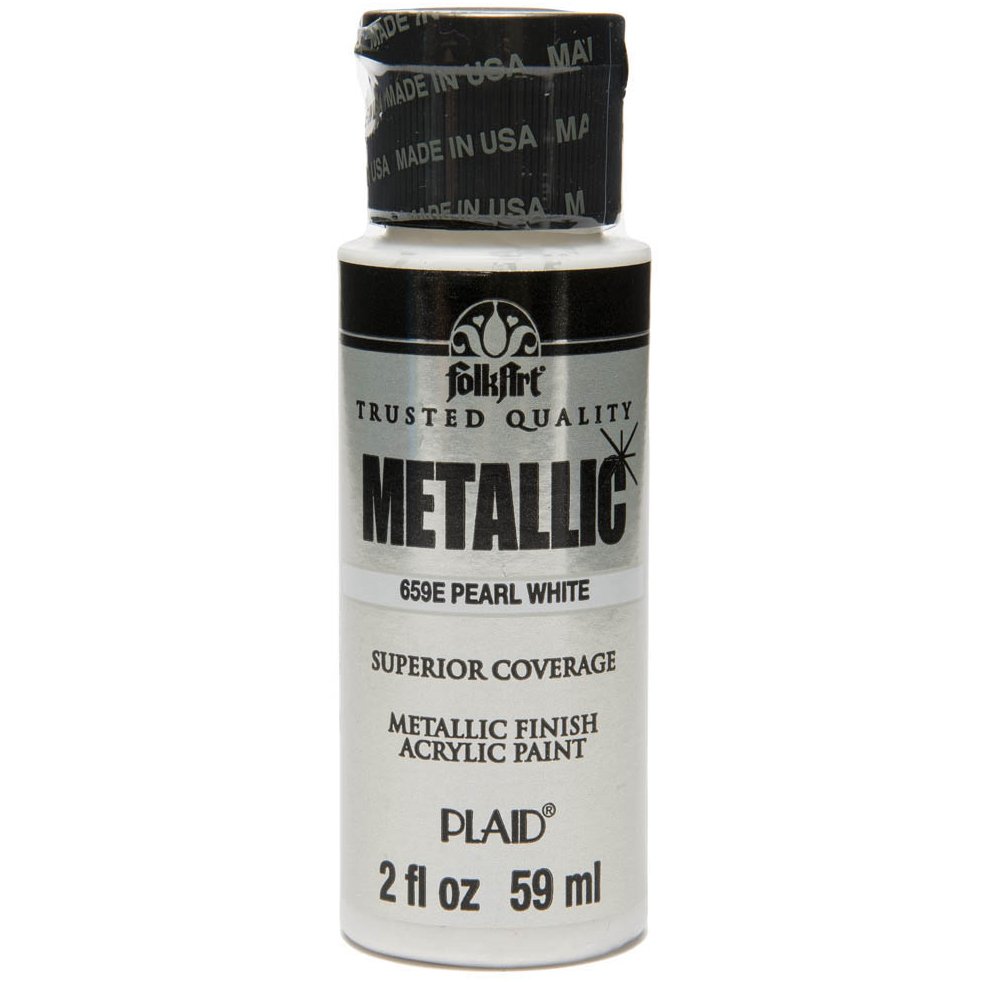 Folkart Metalik Akrilik Boya 59 ml - 659 Pearl White