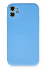 Newface İphone 11 Kılıf Nano İçi Kadife Silikon - Mavi