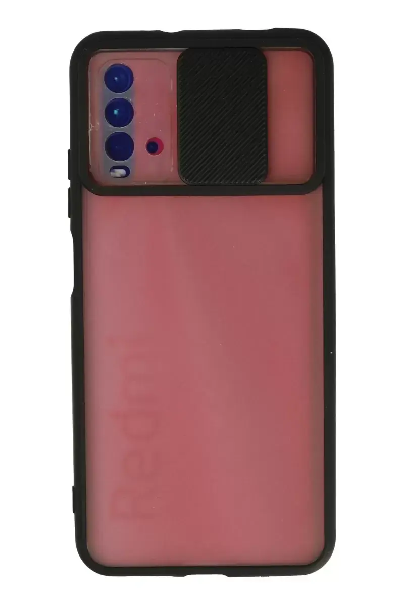 Newface Xiaomi Redmi 9t Kılıf Palm Buzlu Kamera Sürgülü Silikon - Siyah