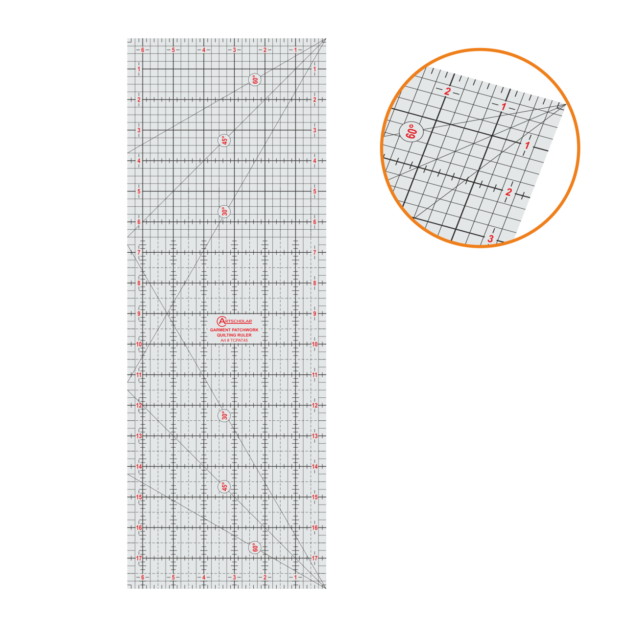 Akrilik Patchwork Quilting Cetvel 45cm N:Tcpat-30