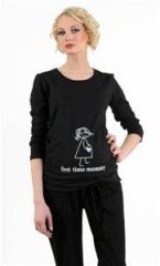 Elija Kalp Desenli Uzun Kollu T-Shirt