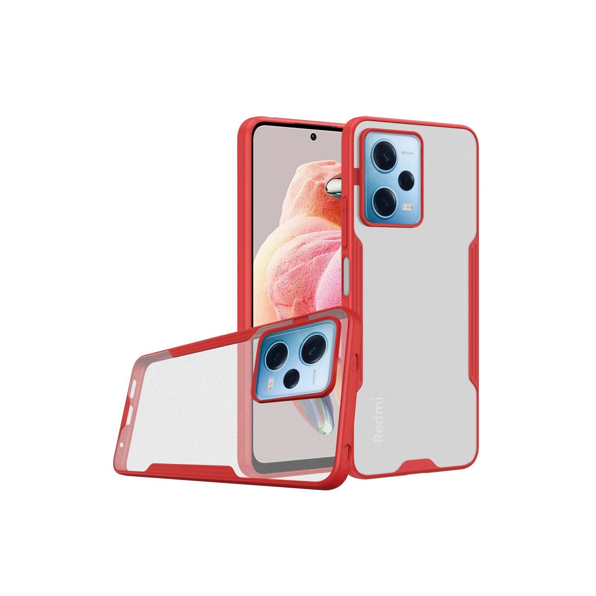 Xiaomi Redmi Note 12 5g Kılıf Platin Silikon - Kırmızı