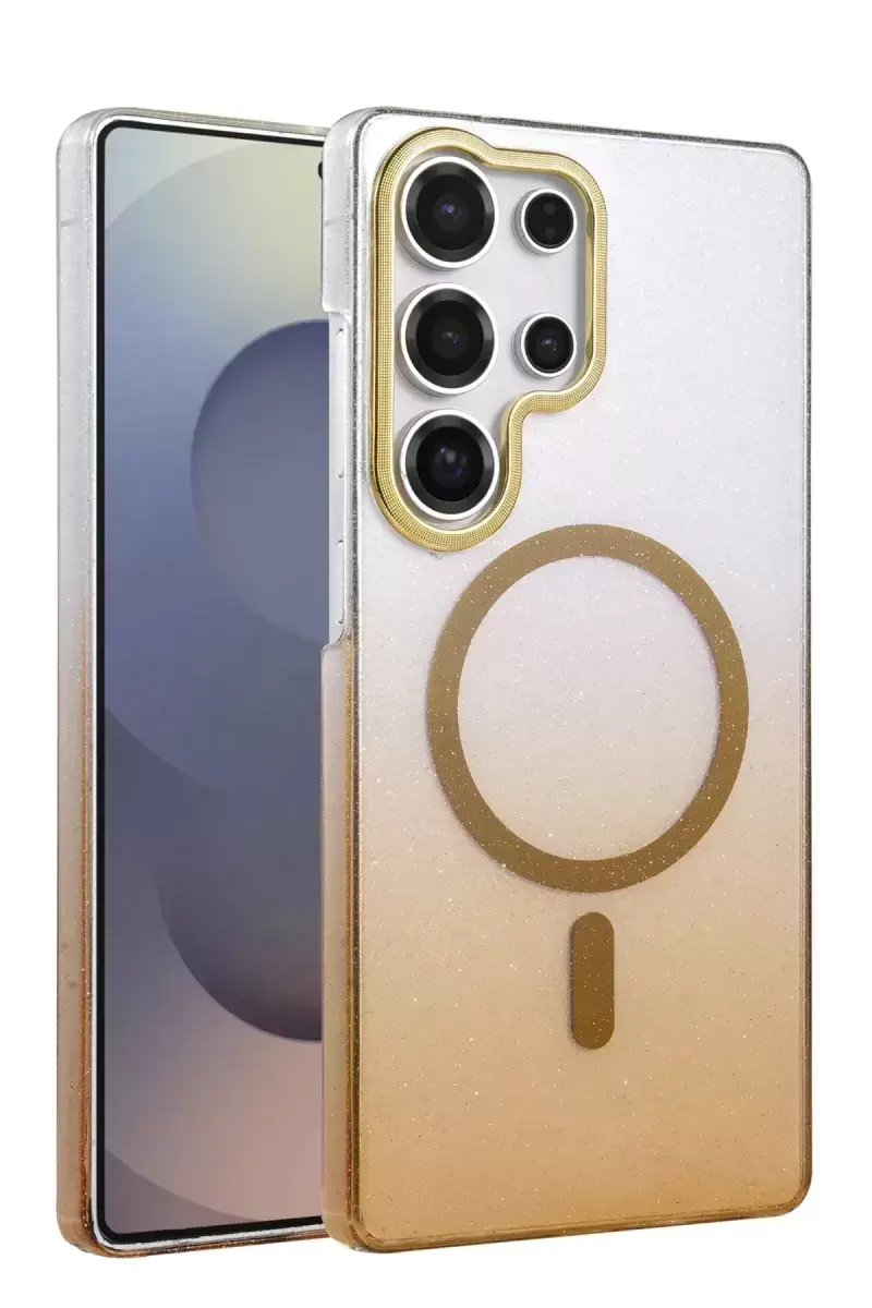 Newface Samsung Galaxy S24 Ultra Glossy Magsafe Kapak - Çöl Titanyum