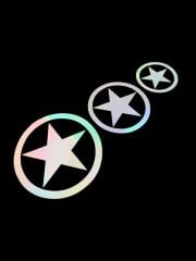 3'lü Yıldız Oto Sticker Hologramlı 20x8cm
