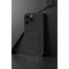 İphone 16 Pro Kılıf Kelvin Kartvizitli Silikon - Koyu Yeşil