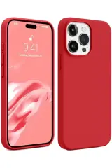 Newface İphone 15 Pro Kılıf First Silikon - Kırmızı