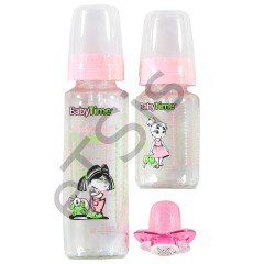 Baby Time 3 Lü Cam Biberon Set - Pembe 0-6 Ay
