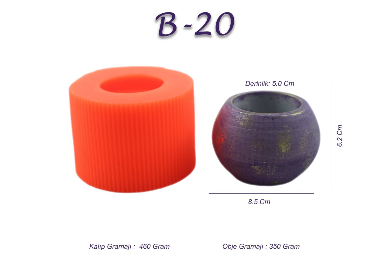Beton Saksı Silikon Kalıp N:B20
